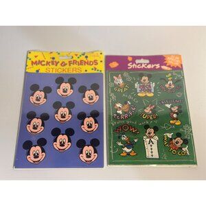 VTG Disney Mickey & Friends Stickers - Colorful Cartoon Fun Packs (2 Bundle)